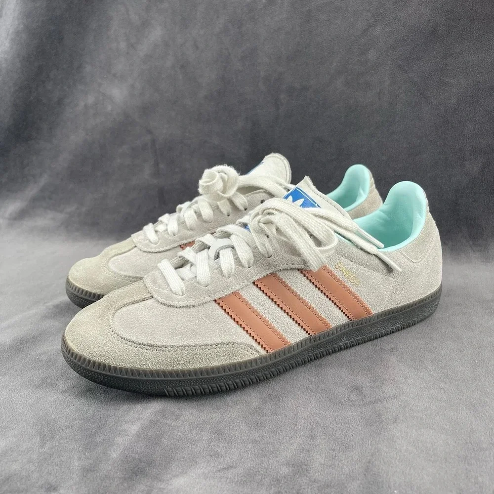 adidas Samba Men's Size 7 Gray Suede Sneakers Gum Sole 2023
